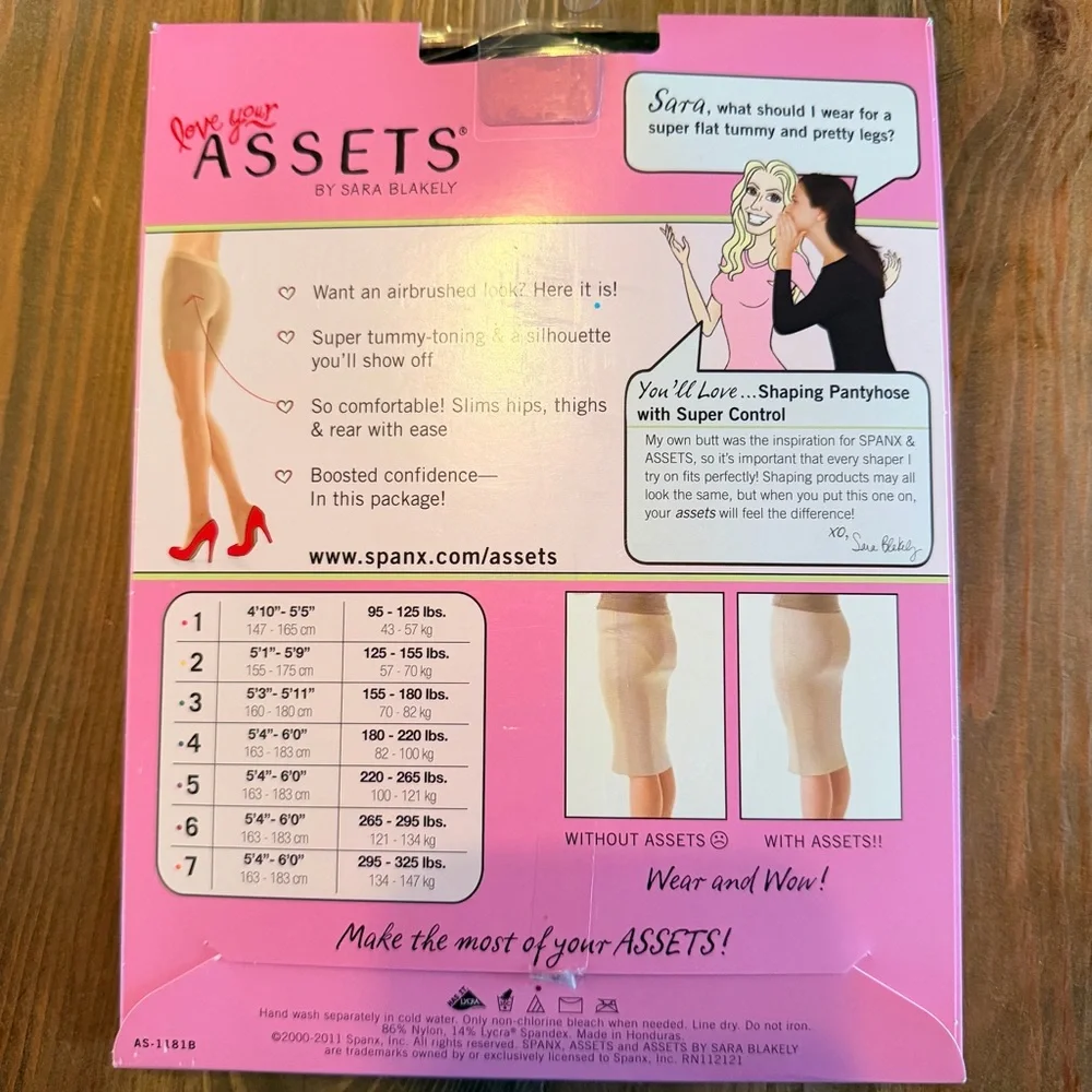 Assets sheer pantyhose new size 3‎